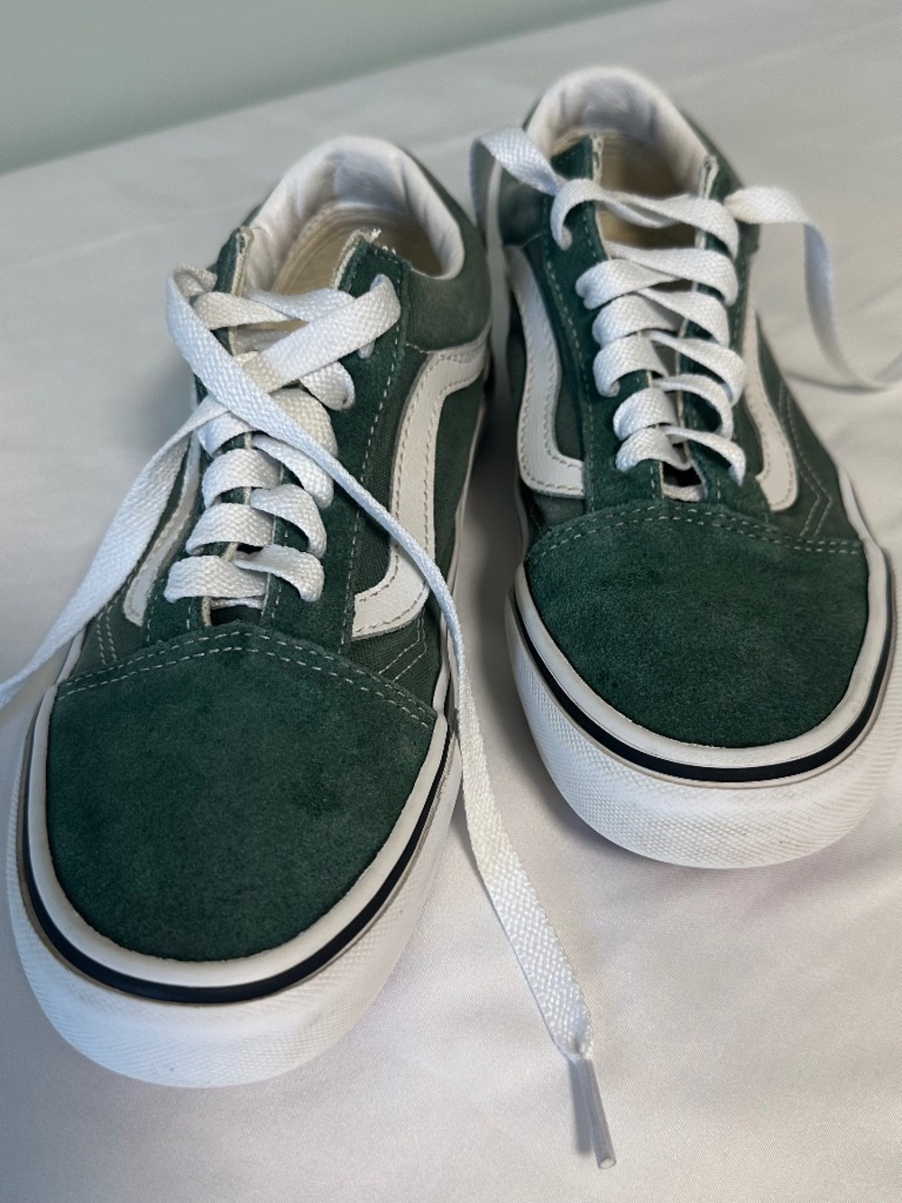 Vans Old Skool Sneakers in Green & White